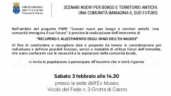 Locandina per incontro PNRR 3 FEBBRAIO 2024_